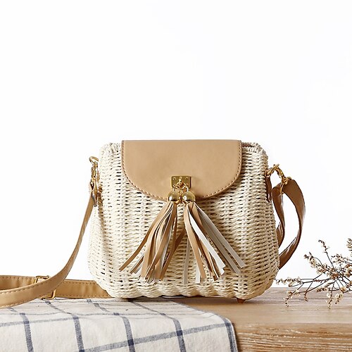 Per donna Borsa di paglia Borsa da mare Borse a tracolla Borsa a tracolla Borsa di paglia Paglia Nappa Tinta unica Giornaliero Per uscire Bianco
Per donna Borsa di paglia Borsa da mare Borse a tracolla Borsa a tracolla Borsa di paglia Paglia Nappa Tinta unica Giornaliero Per uscire Bianco
