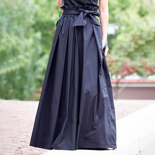 Women's Skirt Maxi Polyester Navy Blue Black Skirts Summer Pleated Without Lining Fashion Casual Daily Weekend One-Size / Loose Fit
Women's Skirt Maxi Polyester Navy Blue Black Skirts Summer Pleated Without Lining Fashion Casual Daily Weekend One-Size / Loose Fit