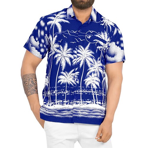 Men's Shirt Coconut Tree Turndown Street Casual Button-Down Short Sleeve Tops Casual Fashion Comfortable Beach Blue / White
Men's Shirt Coconut Tree Turndown Street Casual Button-Down Short Sleeve Tops Casual Fashion Comfortable Beach Blue / White