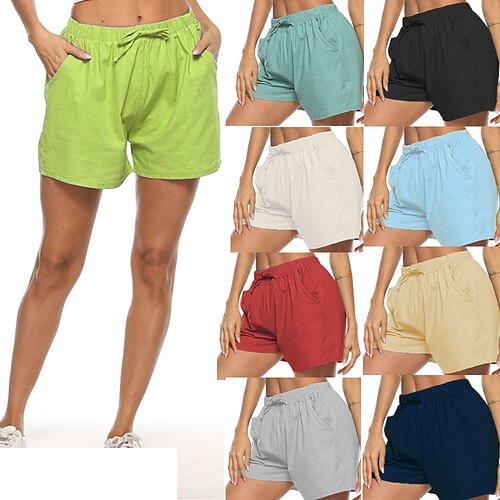 Women's Shorts Drawstring Pocket Linen Solid Color Sport Athleisure Bottoms Breathable Soft Comfortable Everyday Use Street Casual Daily Activewear Outdoor
Women's Shorts Drawstring Pocket Linen Solid Color Sport Athleisure Bottoms Breathable Soft Comfortable Everyday Use Street Casual Daily Activewear Outdoor