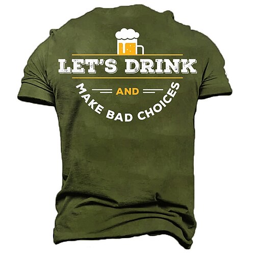Men's Unisex T shirt Tee 3D Print Graphic Prints Beer Letter Crew Neck Street Daily Print Short Sleeve Tops Casual Vintage Designer Big and Tall Black Army Green Brown
Men's Unisex T shirt Tee 3D Print Graphic Prints Beer Letter Crew Neck Street Daily Print Short Sleeve Tops Casual Vintage Designer Big and Tall Black Army Green Brown