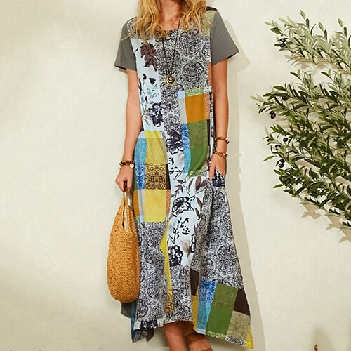 Mujer Vestido de cambio Gris Manga Corta Floral Estampado Primavera Verano Cuello Barco Holgado 2022 S M L XL 2XL 3XL
Mujer Vestido de cambio Gris Manga Corta Floral Estampado Primavera Verano Cuello Barco Holgado 2022 S M L XL 2XL 3XL