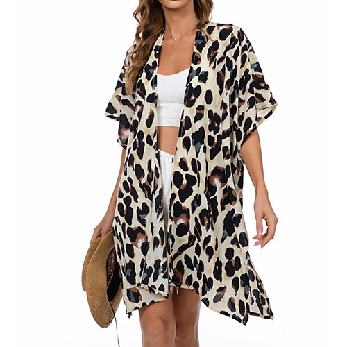 Women's Jacket Casual Jacket Street Daily Holiday Spring Summer Long Coat V Neck Regular Fit Breathable Streetwear Casual Jacket Half Sleeve Leopard Stylish UV Protection Black Blue Fuchsia / Print
Women's Jacket Casual Jacket Street Daily Holiday Spring Summer Long Coat V Neck Regular Fit Breathable Streetwear Casual Jacket Half Sleeve Leopard Stylish UV Protection Black Blue Fuchsia / Print