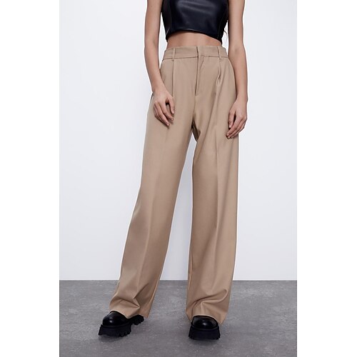 Women's Culottes Wide Leg Chinos Pants Trousers Camel Mid Waist Fashion Casual Weekend Side Pockets Micro-elastic Full Length Comfort Plain S M L
Women's Culottes Wide Leg Chinos Pants Trousers Camel Mid Waist Fashion Casual Weekend Side Pockets Micro-elastic Full Length Comfort Plain S M L