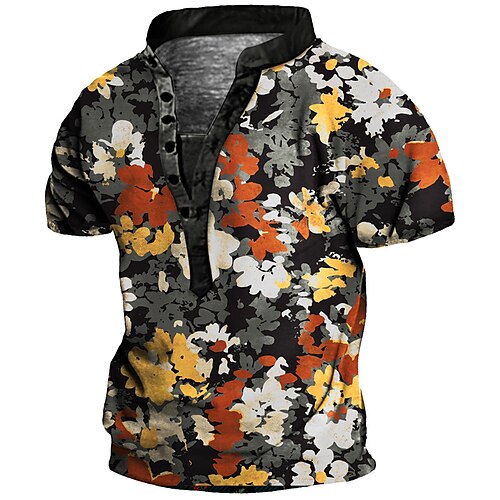 Men's Henley Shirt Tee T shirt Tee 3D Print Floral Graphic Plus Size Stand Collar Daily Sports Button-Down Print Short Sleeve Tops Basic Casual Designer Big and Tall Gray
Men's Henley Shirt Tee T shirt Tee 3D Print Floral Graphic Plus Size Stand Collar Daily Sports Button-Down Print Short Sleeve Tops Basic Casual Designer Big and Tall Gray