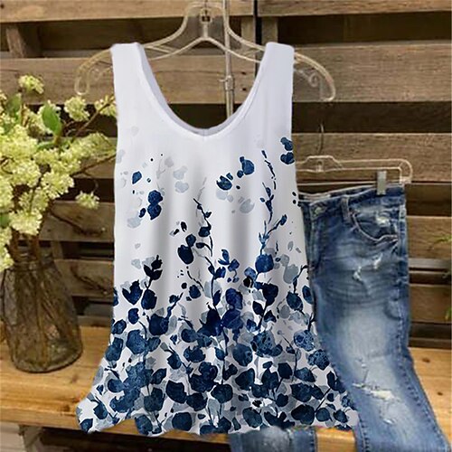 Women's Plus Size Tops Tank Top Floral Print Sleeveless Crewneck Streetwear Daily Holiday Cotton Spandex Jersey Spring Summer White Pink
Women's Plus Size Tops Tank Top Floral Print Sleeveless Crewneck Streetwear Daily Holiday Cotton Spandex Jersey Spring Summer White Pink