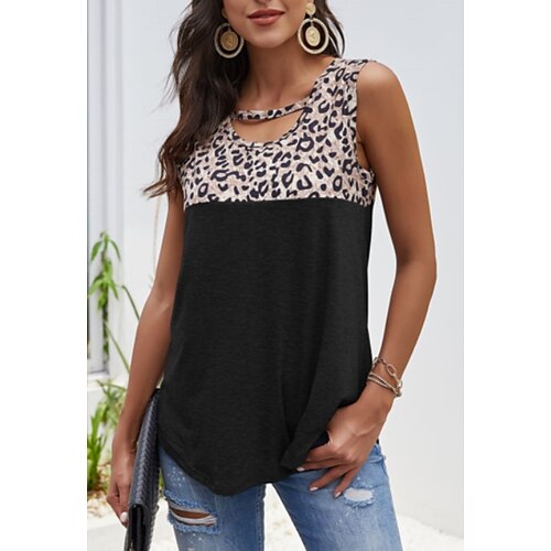 Women's Daily Weekend Tank Top Camis Leopard Sleeveless Print Round Neck Casual Streetwear Tops Black S
Women's Daily Weekend Tank Top Camis Leopard Sleeveless Print Round Neck Casual Streetwear Tops Black S