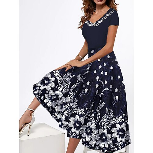 Women's A Line Dress Midi Dress Blue Short Sleeve Print Print Spring Summer V Neck Casual 2022 S M L XL XXL 3XL
Women's A Line Dress Midi Dress Blue Short Sleeve Print Print Spring Summer V Neck Casual 2022 S M L XL XXL 3XL