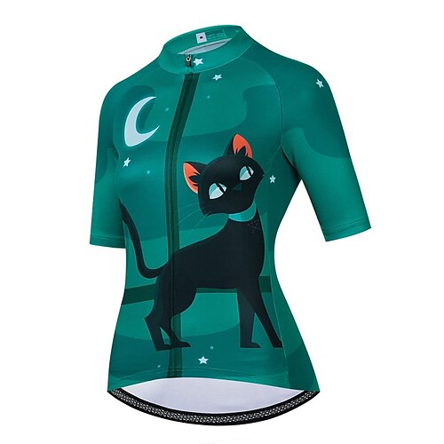 21Grams Women's Cycling Jersey Short Sleeve Bike Top with 3 Rear Pockets Mountain Bike MTB Road Bike Cycling Breathable Quick Dry Moisture Wicking Reflective Strips Green Cat Polyester Spandex Sports
21Grams Women's Cycling Jersey Short Sleeve Bike Top with 3 Rear Pockets Mountain Bike MTB Road Bike Cycling Breathable Quick Dry Moisture Wicking Reflective Strips Green Cat Polyester Spandex Sports