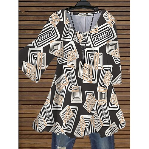 Women's Plus Size Tops Blouse Shirt Geometry Print 3/4 Length Sleeve Crewneck Streetwear Daily Holiday Cotton Spandex Jersey Spring Summer White Black
Women's Plus Size Tops Blouse Shirt Geometry Print 3/4 Length Sleeve Crewneck Streetwear Daily Holiday Cotton Spandex Jersey Spring Summer White Black
