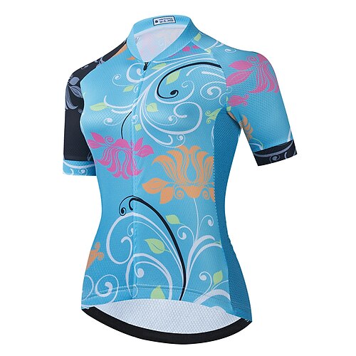 21Grams Women's Cycling Jersey Short Sleeve Bike Top with 3 Rear Pockets Mountain Bike MTB Road Bike Cycling Breathable Quick Dry Moisture Wicking Reflective Strips Blue Floral Botanical Polyester
21Grams Women's Cycling Jersey Short Sleeve Bike Top with 3 Rear Pockets Mountain Bike MTB Road Bike Cycling Breathable Quick Dry Moisture Wicking Reflective Strips Blue Floral Botanical Polyester