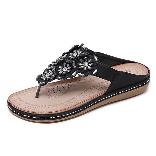 Women's Sandals Comfort Shoes Rhinestone Flower Flat Heel Round Toe Open Toe Elegant Casual Daily Office Walking Shoes PU Leather Loafer Spring Summer Solid Colored White Black Burgundy
Women's Sandals Comfort Shoes Rhinestone Flower Flat Heel Round Toe Open Toe Elegant Casual Daily Office Walking Shoes PU Leather Loafer Spring Summer Solid Colored White Black Burgundy