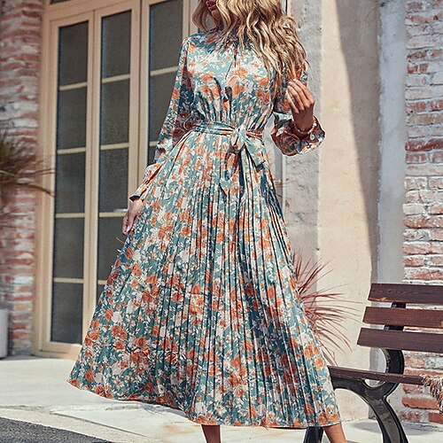 Women's A Line Dress Maxi long Dress Green Long Sleeve Floral Ruched Lace up Print Spring Summer High Neck Casual 2022 S M L XL
Women's A Line Dress Maxi long Dress Green Long Sleeve Floral Ruched Lace up Print Spring Summer High Neck Casual 2022 S M L XL
