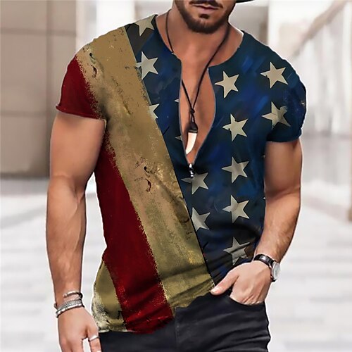 Men's Unisex T shirt Tee 3D Print Graphic Prints National Flag Crew Neck Street Daily Zipper Print Short Sleeve Tops Designer Casual Big and Tall Sports Blue / Summer
Men's Unisex T shirt Tee 3D Print Graphic Prints National Flag Crew Neck Street Daily Zipper Print Short Sleeve Tops Designer Casual Big and Tall Sports Blue / Summer