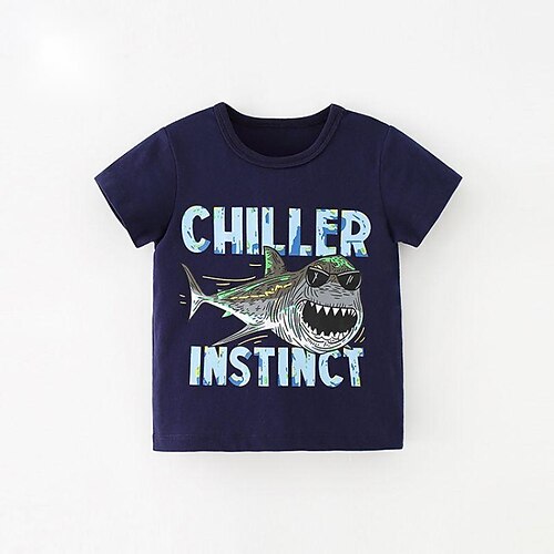 Kids Boys T shirt Shark School Short Sleeve Fashion Cotton 1-5 Years Spring Navy Blue
Kids Boys T shirt Shark School Short Sleeve Fashion Cotton 1-5 Years Spring Navy Blue