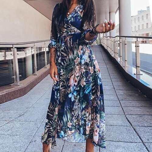 Women's A Line Dress Midi Dress Blue Long Sleeve Floral Print Spring Summer V Neck Casual 2022 S M L XL XXL 3XL
Women's A Line Dress Midi Dress Blue Long Sleeve Floral Print Spring Summer V Neck Casual 2022 S M L XL XXL 3XL