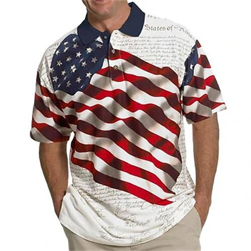 Men's Collar Polo Shirt Golf Shirt National Flag Turndown White Street Casual Short Sleeve 3D Button-Down Clothing Apparel Fashion Casual Comfortable / Beach
Men's Collar Polo Shirt Golf Shirt National Flag Turndown White Street Casual Short Sleeve 3D Button-Down Clothing Apparel Fashion Casual Comfortable / Beach