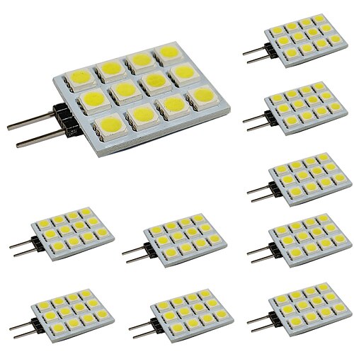 

10pcs 1W G4 LED Light Bulb Lamp Bi-Pin Base JC Type 10W Halogen Equivalent Energy Saving for Pendant Chandeliers 12V