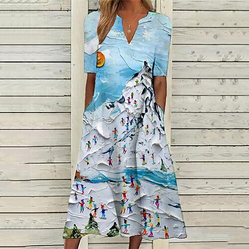 Women's Shift Dress Swing Dress Midi Dress Green Blue Yellow Half Sleeve Pocket Winter Fall Spring V Neck Loose Fit 2022 S M L XL XXL
Women's Shift Dress Swing Dress Midi Dress Green Blue Yellow Half Sleeve Pocket Winter Fall Spring V Neck Loose Fit 2022 S M L XL XXL