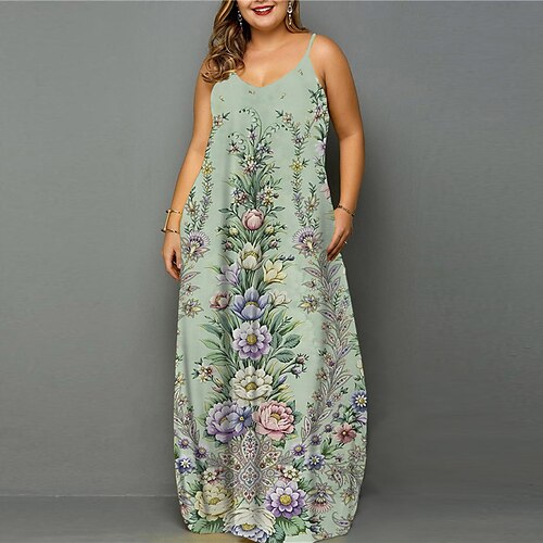 Women's Plus Size Holiday Dress Floral Crew Neck Print Sleeveless Spring Summer Casual Maxi long Dress Daily Back to School Dress
Women's Plus Size Holiday Dress Floral Crew Neck Print Sleeveless Spring Summer Casual Maxi long Dress Daily Back to School Dress