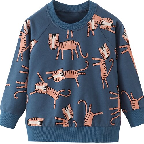 Kids Girls' Sweatshirt Tiger Daily Long Sleeve Crewneck Adorable Cotton 3-6 Years Fall Blue
Kids Girls' Sweatshirt Tiger Daily Long Sleeve Crewneck Adorable Cotton 3-6 Years Fall Blue
