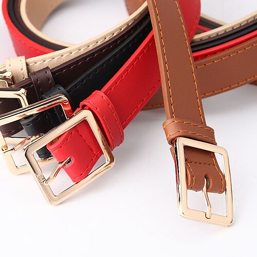 Women's PU Buckle Belt PU Leather Prong Buckle Geometric Formal Casual Daily Work Black Yellow Red Brown
Women's PU Buckle Belt PU Leather Prong Buckle Geometric Formal Casual Daily Work Black Yellow Red Brown