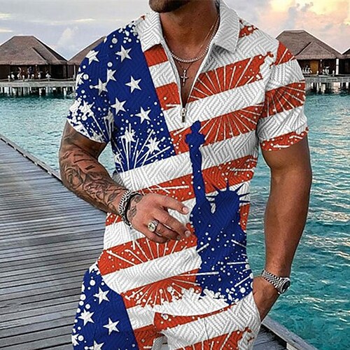 Men's Collar Polo Shirt Golf Shirt National Flag Turndown Red / White 3D Print Street Daily Short Sleeve Zipper 3D Clothing Apparel Fashion Casual Comfortable / Beach
Men's Collar Polo Shirt Golf Shirt National Flag Turndown Red / White 3D Print Street Daily Short Sleeve Zipper 3D Clothing Apparel Fashion Casual Comfortable / Beach