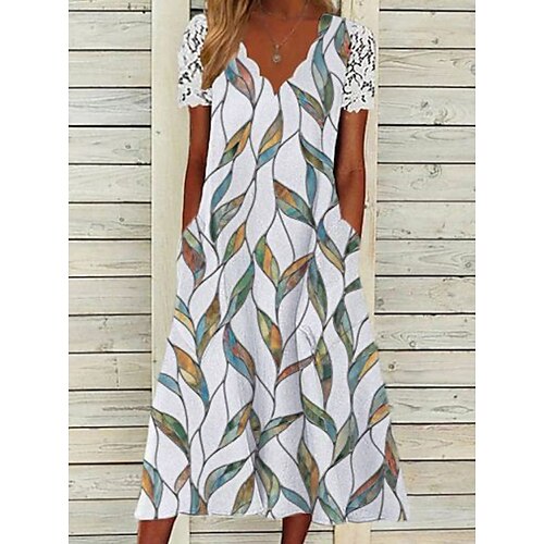 Women's A Line Dress Midi Dress White Short Sleeve Print Ruched Print Spring Summer V Neck Stylish Casual 2022 3XL
Women's A Line Dress Midi Dress White Short Sleeve Print Ruched Print Spring Summer V Neck Stylish Casual 2022 3XL