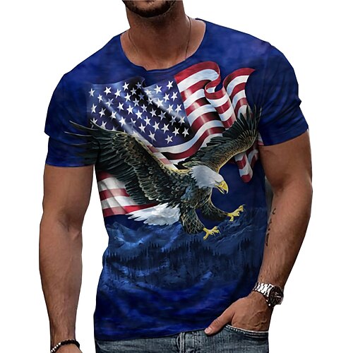 Men's Unisex T shirt Tee 3D Print Graphic Prints Eagle National Flag Crew Neck Street Daily Print Short Sleeve Tops Designer Casual Big and Tall Sports Blue / Summer
Men's Unisex T shirt Tee 3D Print Graphic Prints Eagle National Flag Crew Neck Street Daily Print Short Sleeve Tops Designer Casual Big and Tall Sports Blue / Summer
