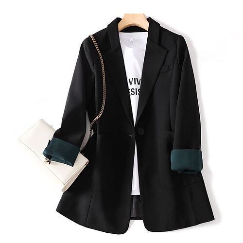 Women's Blazer Outdoor Daily Going out Spring Summer Regular Coat Regular Fit Breathable Streetwear Casual Jacket Long Sleeve Solid Color Pocket Black
Women's Blazer Outdoor Daily Going out Spring Summer Regular Coat Regular Fit Breathable Streetwear Casual Jacket Long Sleeve Solid Color Pocket Black
