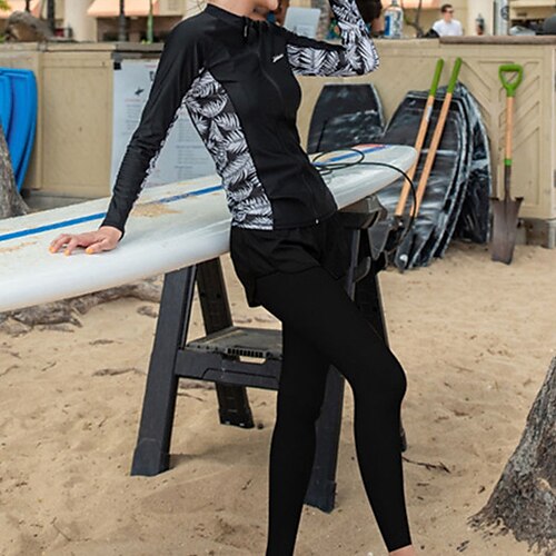 Women's Rash Guard Rash guard Swimsuit UV Sun Protection UPF50 Breathable Long Sleeve Swimwear Bathing Suit Front Zip 4-Piece Swimming Surfing Snorkeling Beach Printed Autumn / Fall Spring Summer
Women's Rash Guard Rash guard Swimsuit UV Sun Protection UPF50 Breathable Long Sleeve Swimwear Bathing Suit Front Zip 4-Piece Swimming Surfing Snorkeling Beach Printed Autumn / Fall Spring Summer