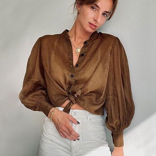 2022 europe and the united states spring and summer new foreign trade women's clothing hot sale solid color puff sleeves loose fashion casual top shirt
2022 europe and the united states spring and summer new foreign trade women's clothing hot sale solid color puff sleeves loose fashion casual top shirt