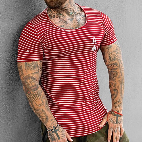 Men's T shirt Tee Graphic Letter Striped Crew Neck Red Black Street Casual Short Sleeve Print Clothing Apparel Fashion Classic Comfortable Big and Tall / Summer / Summer / Sports
Men's T shirt Tee Graphic Letter Striped Crew Neck Red Black Street Casual Short Sleeve Print Clothing Apparel Fashion Classic Comfortable Big and Tall / Summer / Summer / Sports