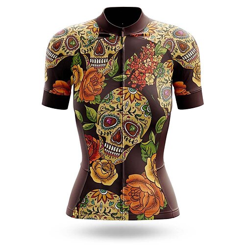 21Grams Women's Short Sleeve Cycling Jersey Skull Floral Botanical Bike Jersey Shirt Mountain Bike MTB Road Bike Cycling Yellow Spandex Polyester Breathable Quick Dry Moisture Wicking Sports
21Grams Women's Short Sleeve Cycling Jersey Skull Floral Botanical Bike Jersey Shirt Mountain Bike MTB Road Bike Cycling Yellow Spandex Polyester Breathable Quick Dry Moisture Wicking Sports