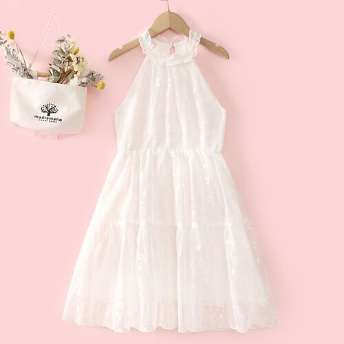Kids Girls' Dress Solid Colored A Line Dress Knee-length Dress Daily Mesh Cotton Sleeveless Cute Dress 4-12 Years Spring White
Kids Girls' Dress Solid Colored A Line Dress Knee-length Dress Daily Mesh Cotton Sleeveless Cute Dress 4-12 Years Spring White