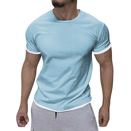 Men's Sweatshirt Tee / T-shirt Crew Neck Color Block Sport Athleisure Shirt Short Sleeve Warm Breathable Soft Comfortable Everyday Use Street Casual Athleisure Daily Outdoor
Men's Sweatshirt Tee / T-shirt Crew Neck Color Block Sport Athleisure Shirt Short Sleeve Warm Breathable Soft Comfortable Everyday Use Street Casual Athleisure Daily Outdoor