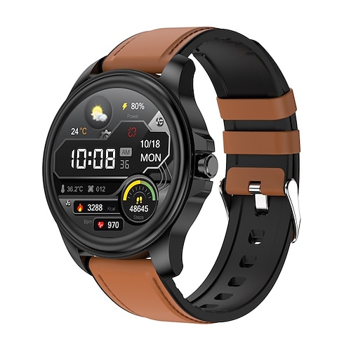 

696 E98 Smart Watch 1.32 inch Smart Band Fitness Bracelet Bluetooth ECGPPG Temperature Monitoring Pedometer Compatible with Android iOS Men Message Reminder IP68 31mm Watch Case