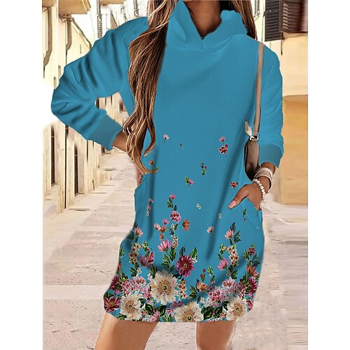 Women's Hoodie Dress Short Mini Dress Green Blue Gray Light gray Red Long Sleeve Floral Pocket Print Fall Spring Hooded Casual Fashion 2022 XS S M L XL XXL 3XL 4XL
Women's Hoodie Dress Short Mini Dress Green Blue Gray Light gray Red Long Sleeve Floral Pocket Print Fall Spring Hooded Casual Fashion 2022 XS S M L XL XXL 3XL 4XL