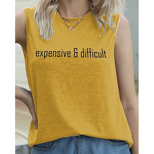 Women's Daily Weekend Tank Top Camis Letter Sleeveless Print Round Neck Casual Streetwear Tops Blue Purple Yellow S
Women's Daily Weekend Tank Top Camis Letter Sleeveless Print Round Neck Casual Streetwear Tops Blue Purple Yellow S