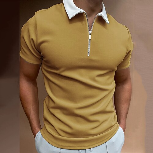Men's Collar Polo Shirt Golf Shirt Quarter Zip Polo Solid Color Turndown Yellow Street Daily Short Sleeve Zipper Clothing Apparel Fashion Casual Breathable Comfortable / Beach
Men's Collar Polo Shirt Golf Shirt Quarter Zip Polo Solid Color Turndown Yellow Street Daily Short Sleeve Zipper Clothing Apparel Fashion Casual Breathable Comfortable / Beach