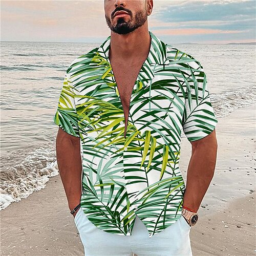 Men's Shirt 3D Print Leaves Turndown Street Casual Button-Down Print Short Sleeve Tops Designer Casual Fashion Breathable Green / Summer
Men's Shirt 3D Print Leaves Turndown Street Casual Button-Down Print Short Sleeve Tops Designer Casual Fashion Breathable Green / Summer