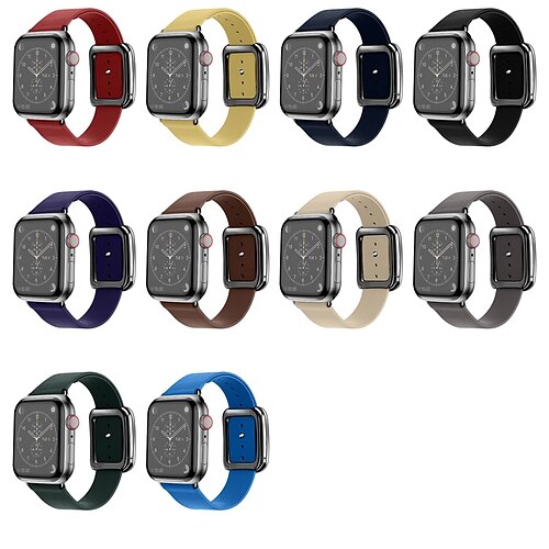 1pc Smart Watch Band Compatible with Apple iWatch 38/40/41mm 42/44/45mm Genuine Leather Adjustable Elastic Classic Clasp Sport Band for iWatch Smartwatch Strap Wristband for Series 7 / SE
1pc Smart Watch Band Compatible with Apple iWatch 38/40/41mm 42/44/45mm Genuine Leather Adjustable Elastic Classic Clasp Sport Band for iWatch Smartwatch Strap Wristband for Series 7 / SE