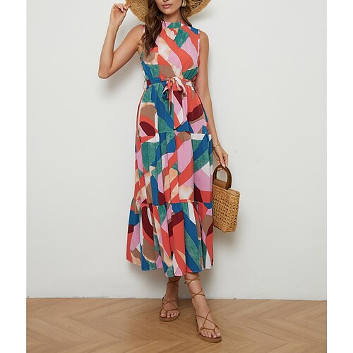 Women's A Line Dress Midi Dress Red Sleeveless Print Print Summer High Neck Elegant Fashion Boho 2022 S M L XL
Women's A Line Dress Midi Dress Red Sleeveless Print Print Summer High Neck Elegant Fashion Boho 2022 S M L XL