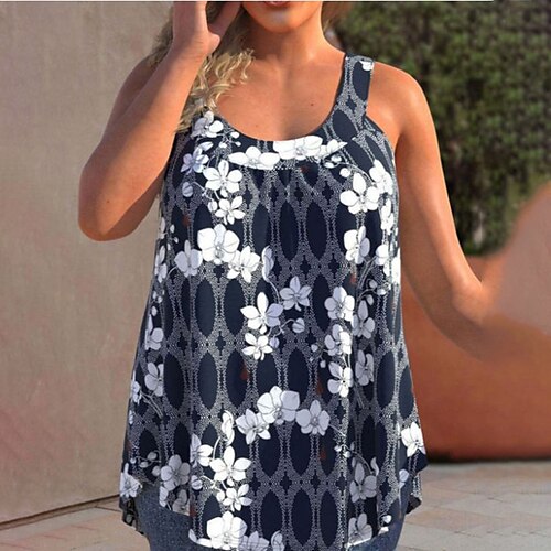 Women's Plus Size Tops Tank Top Floral Print Sleeveless Crewneck Streetwear Going out Weekend Polyester Spring Summer Green Black
Women's Plus Size Tops Tank Top Floral Print Sleeveless Crewneck Streetwear Going out Weekend Polyester Spring Summer Green Black