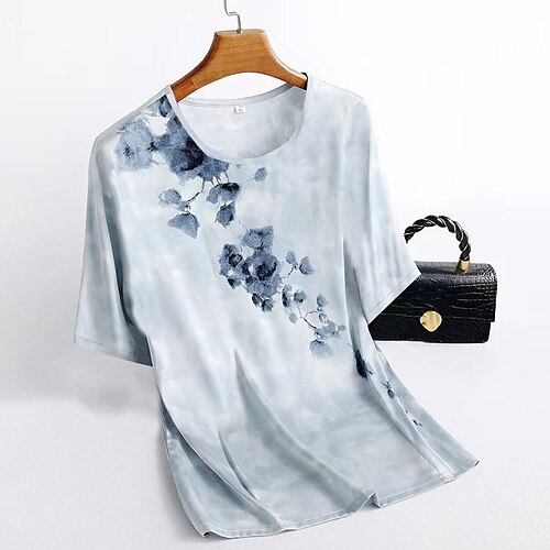 Women's Plus Size Tops T shirt Tee Floral Print Short Sleeve Crewneck Streetwear Daily Going out Polyester Spring Summer Blue Beige
Women's Plus Size Tops T shirt Tee Floral Print Short Sleeve Crewneck Streetwear Daily Going out Polyester Spring Summer Blue Beige