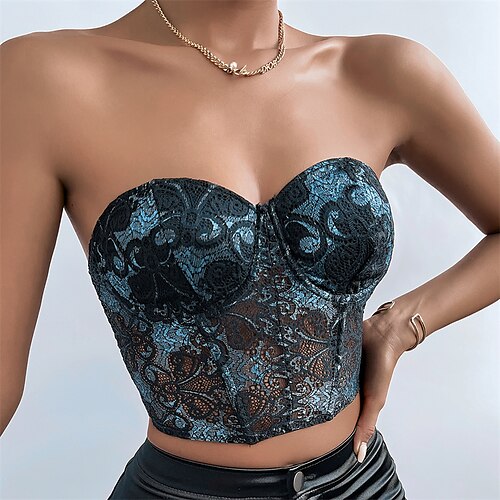 Corset Women's Corsets Corset Tops Party & Evening Club Black Breathable Comfortable Overbust Corset Backless Tummy Control Push Up Lace Flower Fall Spring / Embroidery
Corset Women's Corsets Corset Tops Party & Evening Club Black Breathable Comfortable Overbust Corset Backless Tummy Control Push Up Lace Flower Fall Spring / Embroidery