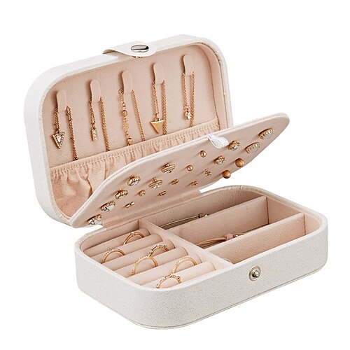 Small Jewelry Organizer Box for Necklace Earring Rings Bracelets Travel Jewelry Case with Double Layer Design Women Girls Gifts
Small Jewelry Organizer Box for Necklace Earring Rings Bracelets Travel Jewelry Case with Double Layer Design Women Girls Gifts