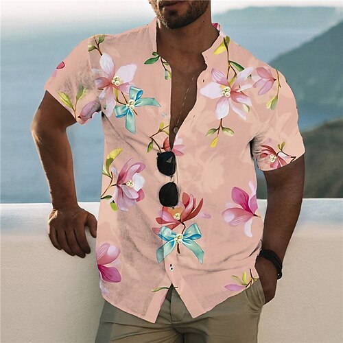 Men's Shirt 3D Print Floral Stand Collar Casual Daily Button-Down Print Short Sleeve Tops Designer Casual Fashion Comfortable Pink
Men's Shirt 3D Print Floral Stand Collar Casual Daily Button-Down Print Short Sleeve Tops Designer Casual Fashion Comfortable Pink