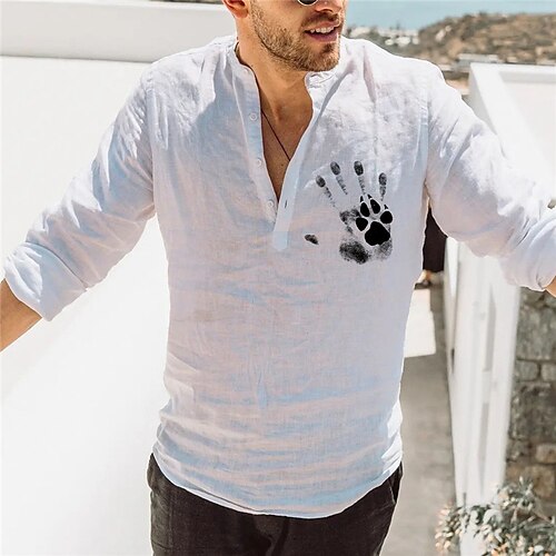 Men's Shirt Hot Stamping Graphic Patterned Paw Hand Collar Street Casual Button-Down Print Long Sleeve Tops Designer Casual Fashion Breathable White / Summer
Men's Shirt Hot Stamping Graphic Patterned Paw Hand Collar Street Casual Button-Down Print Long Sleeve Tops Designer Casual Fashion Breathable White / Summer