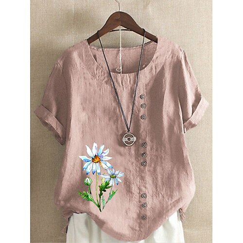 Mujer Camisa Blanco Amarillo Verde Claro Floral Botón Estampado Manga Corta Diario Fin de semana Ropa de calle Casual Escote Redondo Regular Flor S
Mujer Camisa Blanco Amarillo Verde Claro Floral Botón Estampado Manga Corta Diario Fin de semana Ropa de calle Casual Escote Redondo Regular Flor S